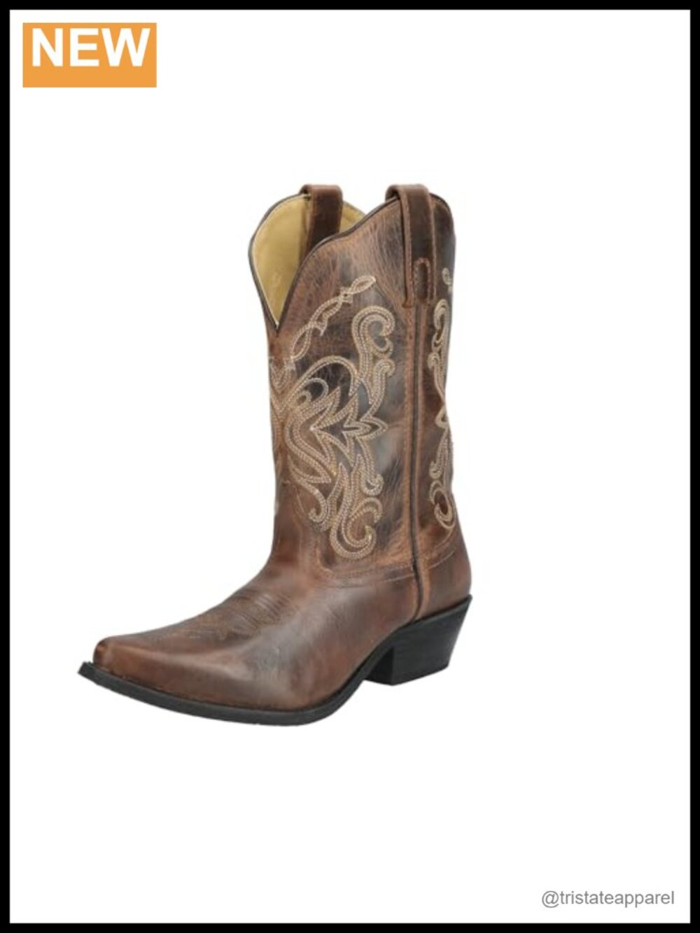 Women's Western Boots Leather Snip Toe Mid-Calf